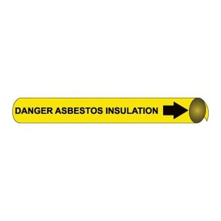 Pipemarker Strap-On,Danger Asbestos Ins, H4033